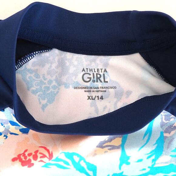 Athleta Girl Swim Rash Guards Youth‎ Size XL/14 Lot of 2 Floral Multi Color - Picture 11 of 14